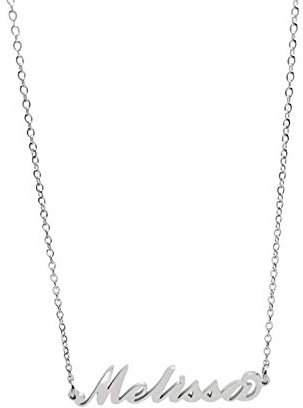 Collana in acciaio con il nome per donna regolabile colore argento anallergica girocollo regolabile (Melissa)