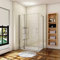 AICA Cabine de douche 100x80x187cm porte de douche pivotante avec 1 élément fixe et une paroi latérale