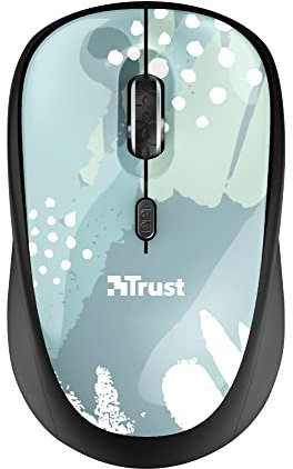 Trust Yvi Mouse Wireless, Mouse Senza Filo, 800/1600 DPI, Ottico, 8m di Portata Wireless, Microricevitore USB Riponibile, Ambidestro, PC/Laptop/Portatile/Mac/Chromebook - Blu