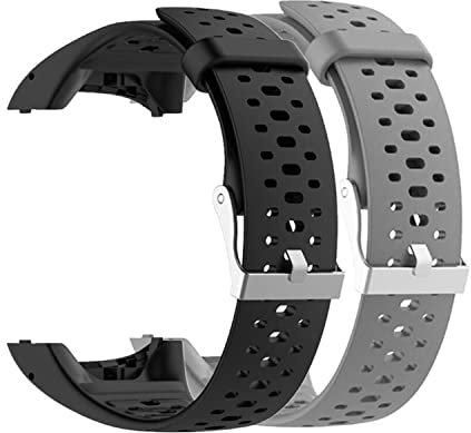 Huabao Armband Kompatibel mit Polar M400 / M430,Verstellbares Silikon Sport Strap Ersatzband für Polar M400 / M430 Smart Watch (schwarz+grau)