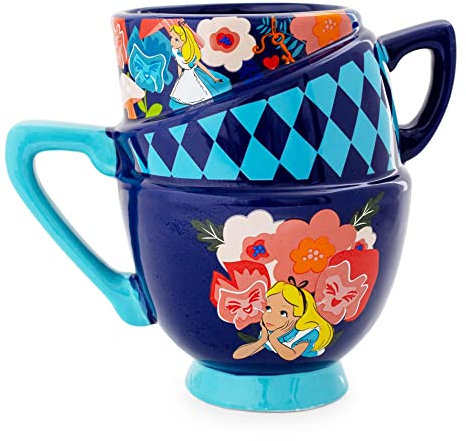 Disney Alice in Wonderland Stacked Teacups Sculpted Ceramic Mug | Holds 20 Ounce