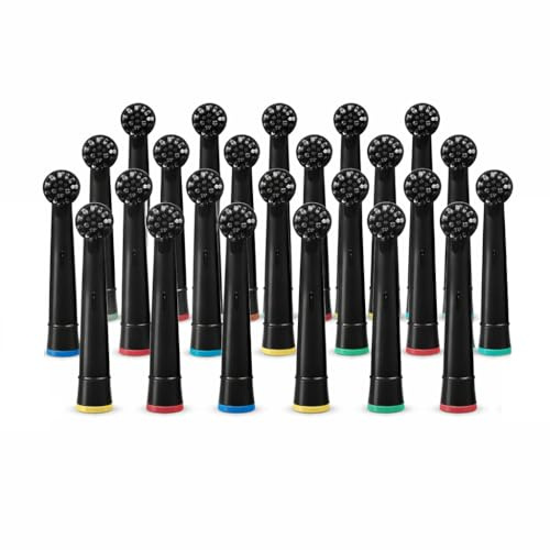 Oral B Compatible Electric Toothbrush Heads, Replacement Brush Heads Precision Clean with Soft Bristles, Fits Most Braun Oral-B Models, 24 Pack Black – KAV PLUS