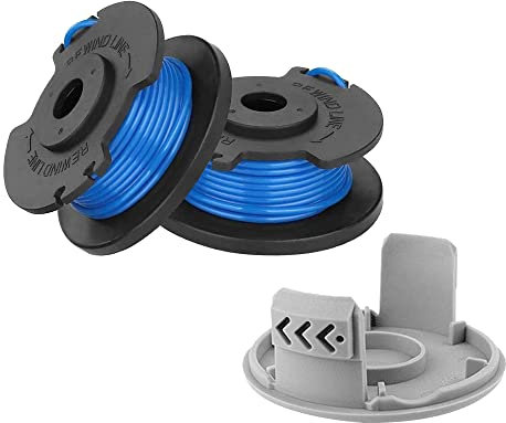 Strimmer RAC124 - Bobina di filo da 1,6 mm, compatibile con Ryobi ONE+ 18 V, 24 V, 40 V, 0LT1825, 0LT1825M, 0LT1830H, 0LT1831, 0LT1831H, 0LT18315, 0LT1832, RLT2925 (2 bobine + 1 tappo)