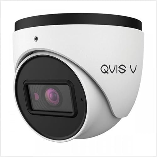QVIS 8MP Turret Dome8MP IR Eyeball Fixed HD Analogue CCTV Camera, Fixed 3.6mm 3840 x 2160 Lens Supports mobile surveillance by smart phones Outdoor with iOS or Android OS-White