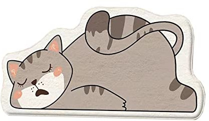 Teppich für Schlafzimmer Wohnzimmer Esszimmer, Weich Leicht rutschfest Waschbar Pflegeleicht Kuscheliger Kinderteppich Spielteppich Mädchen Junge Teppich Katze Muster(Grau1,60x90cm)
