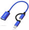 AIYEEN Adaptador USB C/Micro a USB 2 en 1, USB C a USB 3.0, Cable Adaptador USB a Android OTG Compatible con MacBook Pro Android Google Samsung y más, Azul