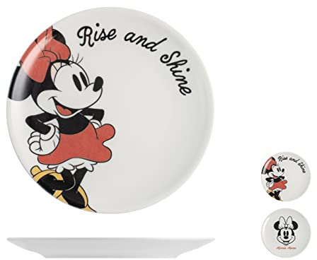 H&H Disney Minnie Piatto Dolce in Porcellana 26cm