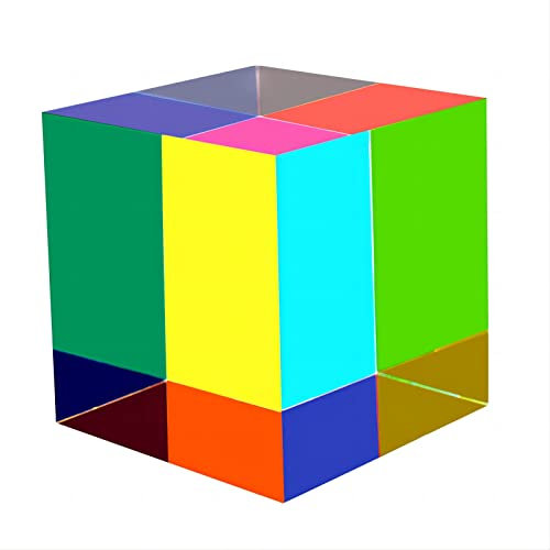 ECBANLI CMY Color Cube, 60 mm (2,36 Zoll) mischen farbenfrohe Cmycube Acryl Prisma, RGB Dispersion Farbphysik Spielzeug und Desktop Dekor