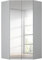 Rauch Möbel Alabama Eckschrank Schrank Kleiderschrank Grau mit Spiegel, 2-türig, inkl. Zubehörpaket Basic, 1 Kleiderstange, 9 Einlegeböden, BxHxT 117x210x117 cm