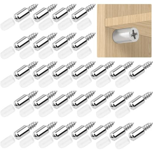 TARKDAK Staffe per Mensole 50PCS Ferma Mensole per Armadi Viti Autofilettanti Supporti per Mensole Reggimensola a Scomparsa per Scaffali Scaffale per Libri
