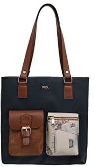 DOGO Vegane Damen Umhängetasche - Handgefertigt Schultertaschen und Handtasche Multi Pocket Bag - Paperflower