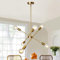 Rviezza Modern 6-Light Golden Pendant Ceiling Lights, Gold Metal Sputnik Chandelier with E27 Dimmable Socket for Living Room, Dining Room, Bedroom, Adjustable Light Arm