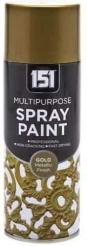 AlezyB - 1 x Metallic Gold Multi-Purpose Spray Paint 400ml Excellent Coverage, Quick & Fast Drying for interior & exterior Multipurpose Spray for Metal | Plastic | Wood | Glass.