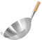 Induction Wok Stainless Steel Wok Chinese Pan Wok Pan with Wooden Handle Frying Pan Saucepan All-Purpose Pan Home Restaurant Tool for All Stoves Kitchen Aid 50X32CM