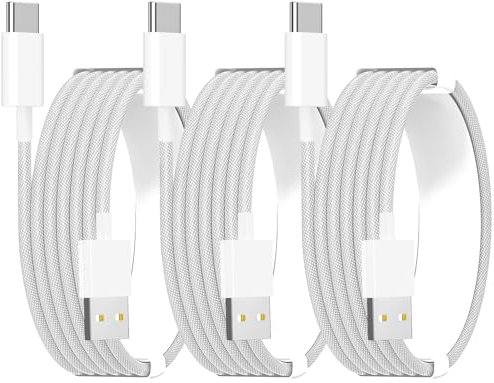 esbeecables USB Type C Charger Cable 6.6FT 2Pack,USBC Car Play Charging Cord for iPhone 15 Pro Max,Galaxy Note 20,S10 S10E 10E S20 FE S23 S21 S22 Plus Ultra Flip,A52 A53 A54,Google Pixel 8 7 3
