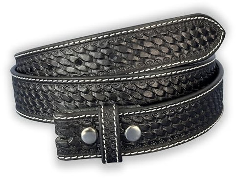 DANIEL'S ARTPLANET Western-Ledergürtel für Herren, handgefertigt, Cowboy, Vollnarbenleder, einteilig, graviert, 3,8 cm, Schwarz, 44