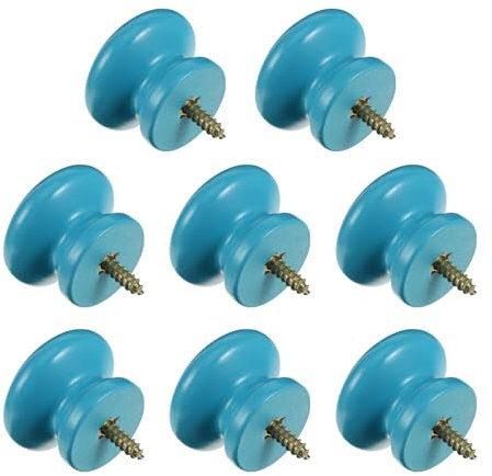 Homoyoyo 8pcs Solid Wood Handle Boho Dresser Wood Cabinet Knobs Door Knob Furniture Knobs Pulls Handles Cabinet Door s Dresser Drawer Mini Vanity Wooden Self-Tapping