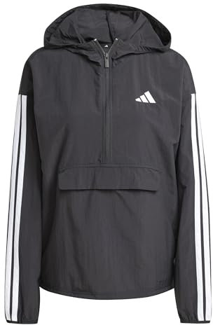 adidas Damen ESSENTIALS 3-STRIPES LIFESTYLE WOVEN WINDBREAKER, black/white, M