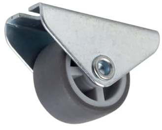 Feste Möbelrolle, 30mm/15kg, Gummi | Möbelroller | Rollen für Möbel, Bürostuhl, Beistellbett, Schreibtischstuhl, Hocker | Stuhl-Rollen | Doppelrollen | Schwarz