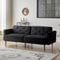 Cpintltr 74 Lovet-Fouch aus samt Schlafcouch Cents Futon Sofabett mit verjüngten Metallbeinen mit gepolsterten Fouches Sitze Wohnzimmer-Wohnküche (Schwarz)