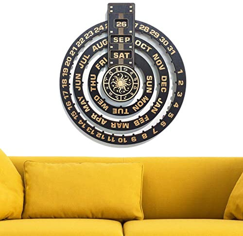Wandkalender, 2024 Wandkalender, Wandplaner, kreativer Wandkalender für Zuhause, Vintage-Holzscheibe, Schreibtischkalender, Kalender, hölzerne astrologische Meditation