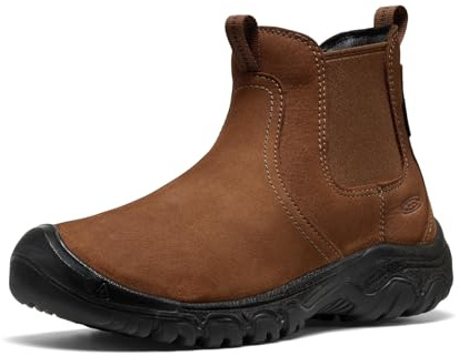 KEEN Women's Greta 2 Chelsea Pull On Durable Comfortable Insulated Waterproof Snow Boots, Bison/Black, 9