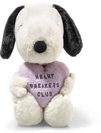 Steiff Kuscheltier Snoopy Heartbreakers Club, Süßes Stofftier, Jungen, Mädchen & Babys ab 0 Monaten, Friends, Plüschtier 22 cm, Weiß, 024450