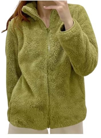 Giacca da donna in pile - Teddy Giacca Sci Caldo Cappotto Taglie Forti Cappotto Blocchi di Colore Felpa in Peluche per inverno e autunno Vestiti Teen Girl Autunno