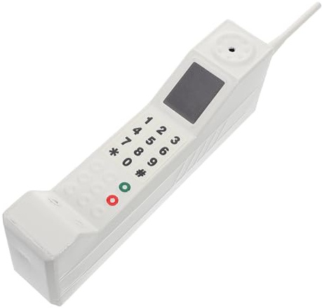 Retro Cell Phone Model White Iron Decor for 90s Themed Parties | Realistic Details, Vintage Style Ornament, Stage Performance Prop, Home Accent, Desktop Display Piece