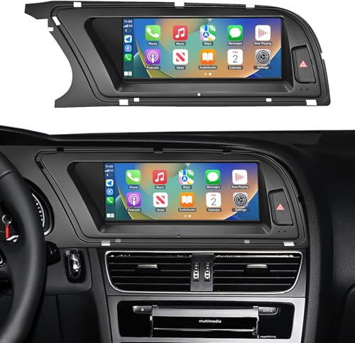 Road Top 8,9 Zoll Autoradio Drahtlos CarPlay Touchscreen für Audi A4 2009-2015 Jahr mit 3GMMI, Autoradio Stereo Multimedia Bildschirm, Unterstützung Drahtlos Android Auto, Navigation, Mirrorlink