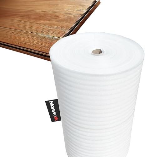 50m² PE-Schaumfolie Schaumfolie 3mm Trittschalldämmung Dämmunterlage Schalldämmung Parkett Fußboden Bodenunterlage Unterlage Dämmung Boden Laminat Fußbodenheizung