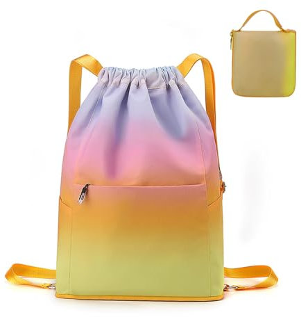 RisePlus Mochila Cuerdas para Mujer Hombre, Impermeable Saco de Cuerdas Gran Capacidad Mochila Deportiva para Gimnasio Playa Natación Viaje