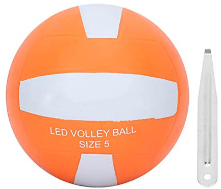 Pilipane LED Glühen im dunklen Volleyball vibrieren leuchtende Gummibugel für nächtliche Outdoor -Spielen Orange Nr. 6 Größe