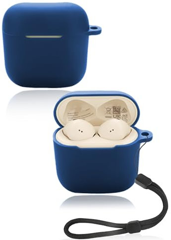 Custodia protettiva per auricolari wireless Sennheiser ACCENTUM Open Wireless, custodia morbida in silicone con cordino, delicata sulla pelle e resistente, blu