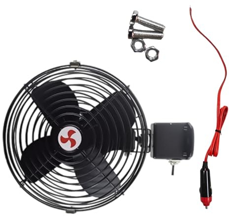 Lerpwige 6 Inch Car Cooling Fan Low Power Consumption 2 Speed Settings Low Power Design for Carine Vehicles and