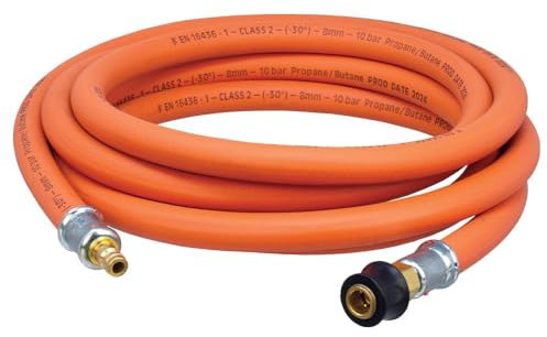 HAMILTON GAS PRODUCTS BBQ Gas Hose - 3M | Quick Release Caravan Point Gas Hose | Universal Connections for use with Portable BBQ's | Compliant with EN-16436-1 | Ideal for Camping & Motorhomes
