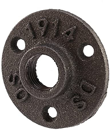 Glayent Flangia del pavimento degli accessori per tubi in ghisa nera da 1/2 pollici infilata