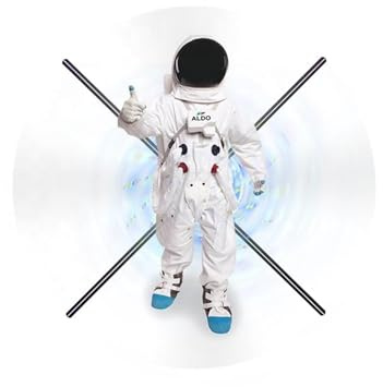 Máquina publicitaria holográfica LED con Ventilador 3D, Imagen aérea, suspensión, sin Pantalla, proyector for letreros de Negocios, Tiendas, Bares y Fiestas. Imágenes vívidas