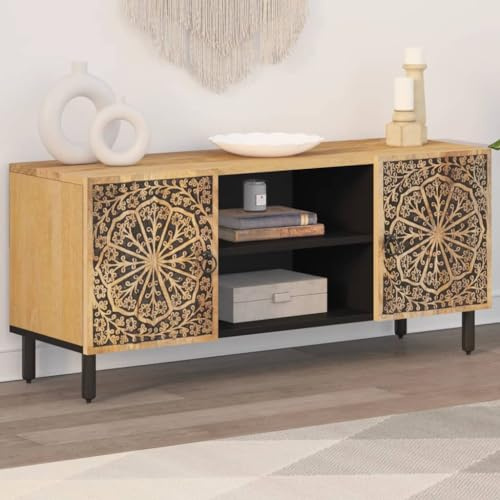 Genérico Mueble de TV Madera Maciza de Mango 105x33x46 cm,Mobiliario,Muebles TV-358212