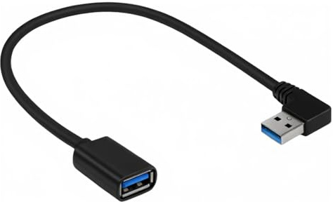 AYHYHLJZJ Prolunga USB a 90 gradi USB 3.0, prolunga USB corta 30 cm, spina angolare a 90 gradi, design salvaspazio per PC, laptop, TV, PS4