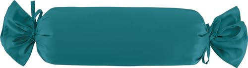 Erwin Müller Nackenrollenbezug Landshut Mako-Satin Petrol Größe 40x15 cm Ø
