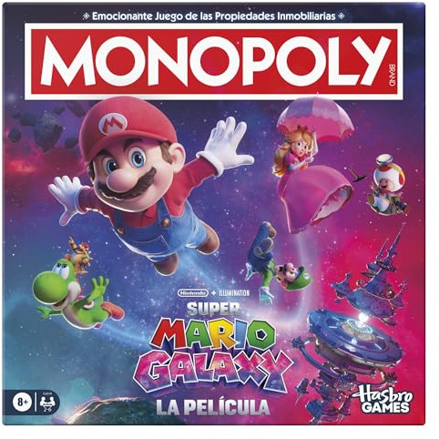 Monopoly: Super Mario Galaxy Le Film Jeu de société Amusant pour Enfants, Adolescents et Adultes | De 2 à 6 Joueurs | Âge : 8+ - Version espagnole