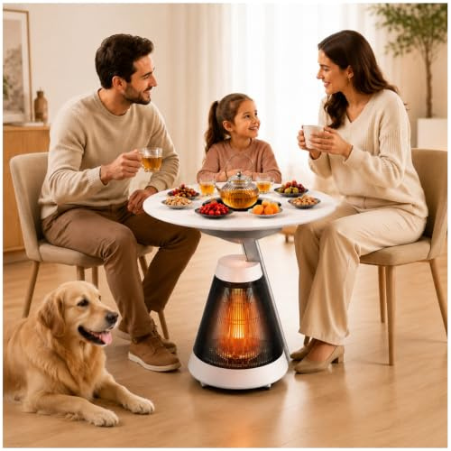 ZEEKYFOR 60cm Electric Heating Table, Stove, Grill & 360° Surround Heater
