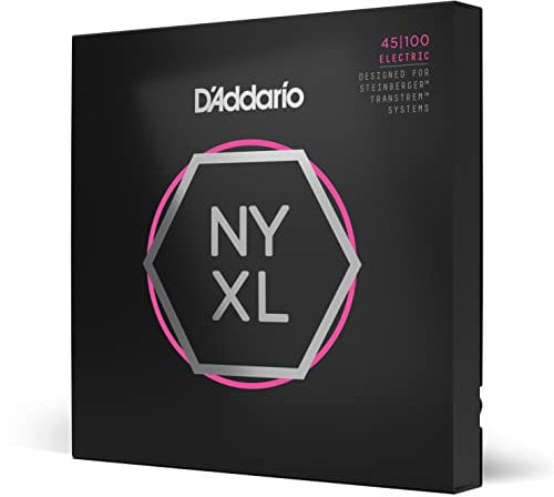 D'Addario E Bass Gitarrensaiten | Saiten E Bass | Bassgitarre Saiten | NYXLS45100 mit vernickeltem Draht umsponnene Saiten für Bassgitarren, normal leicht, 45-100, Kugel an beiden Enden, volle Größe