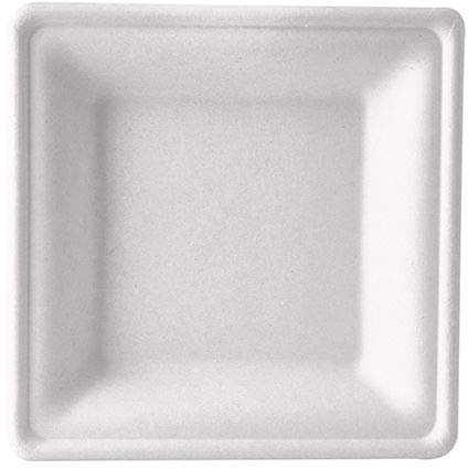PAPSTAR 87310 Pure Lot de 50 assiettes creuses rectangulaires Blanc 3 x 20 x 20 cm
