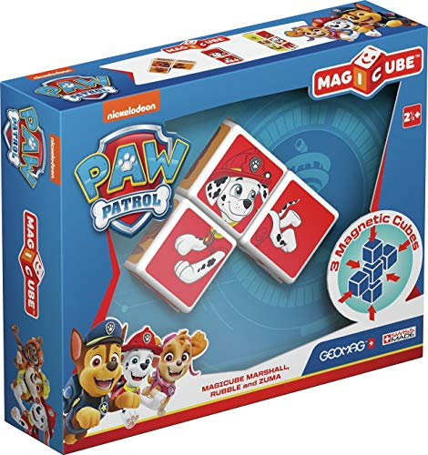 Geomag MagiCube PAW PATROL 078 Marshall, Rubble and Zuma 3 Magnetwürfel für Konstruktionen