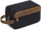 Trousse de Toilette, Vaschy Retro Unisexe Trousse de Voyage Imperméable Trousse de Toilette en Toile Cuir Trousse Maquillage Portable Kit pour Rasage Dopp avec Deux Compartiments, Retro Noir,