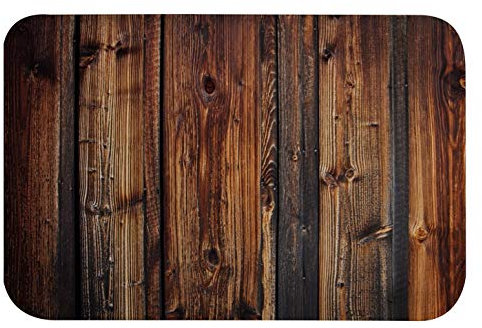 A.Monamour Badematten Badteppiche Badvorleger Alte Rustikale Holzbohlen Holz Textur Hintergründe Kunst Dekoren Flanell Anti-Rutsch Türmatte Runner Teppiche Matte Für Badezimmer Bad Küche 40x120cm