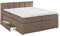 Furniture for Friends Doluna Boxspringbett Valina 180x200cm Beige/Grau H2/H3 Kopfteilhöhe 90 cm ideal für Dachschrägen + Bettkasten für Stauraum, 7-Zonen Taschenfederkern-Matratze inkl. Visko-Topper