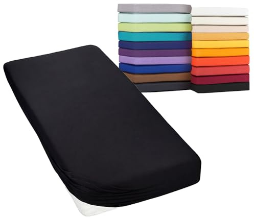 Moon-Classic Spannbettlaken Boxspringbett Wasserbett Spannbetttuch Matratzen 160g/²m 90x200-100x220 schwarz